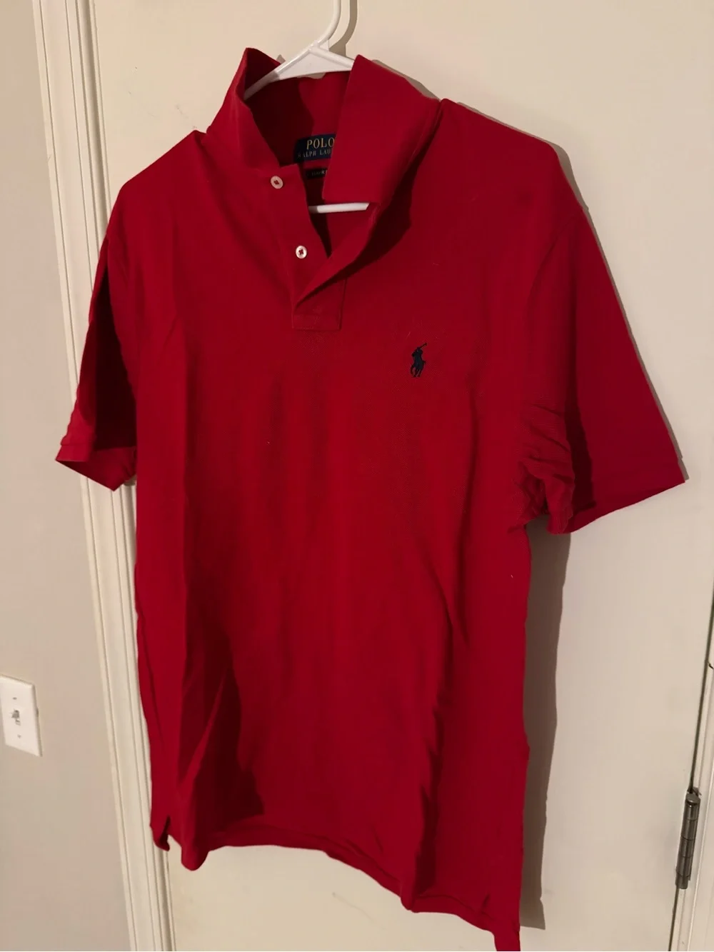 Ralph Lauren Red Short-Sleeve Polo with Navy Pony